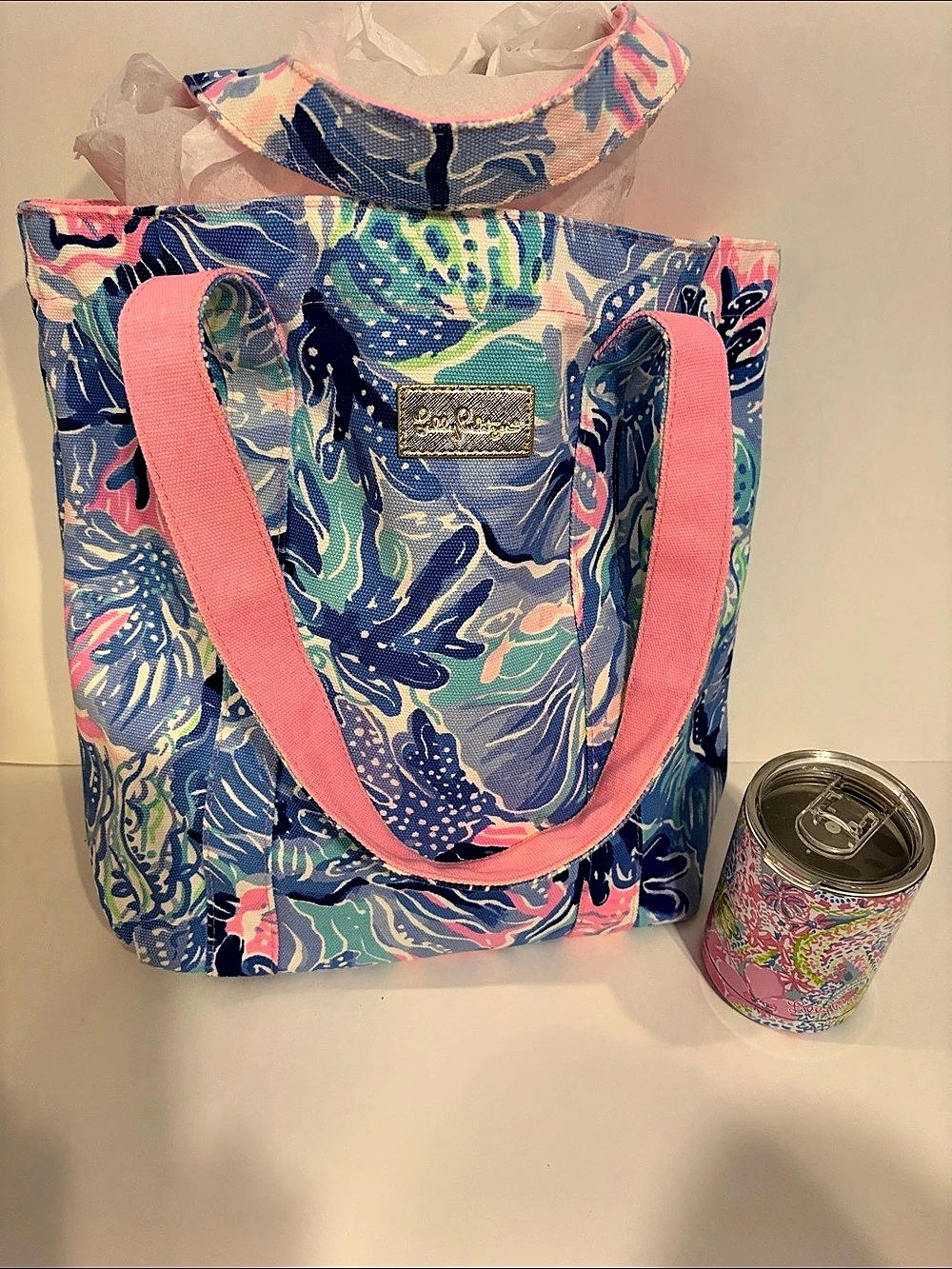 Lilly Pulitzer Printed Tote Bag Blue & Pink